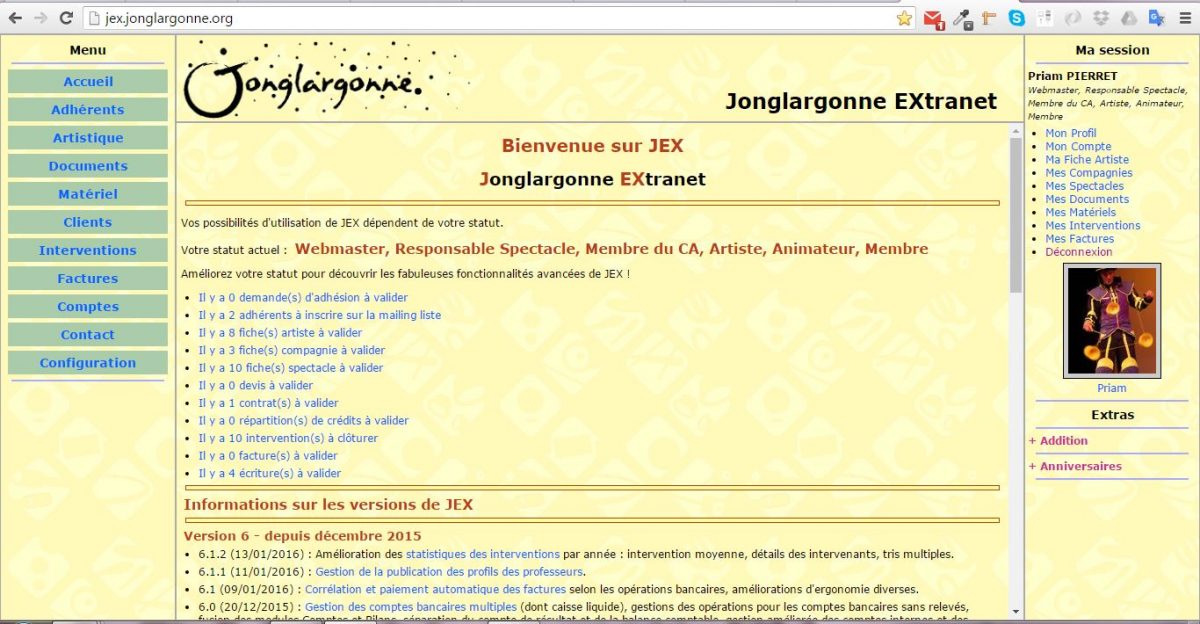JEX pour Jonglargonne